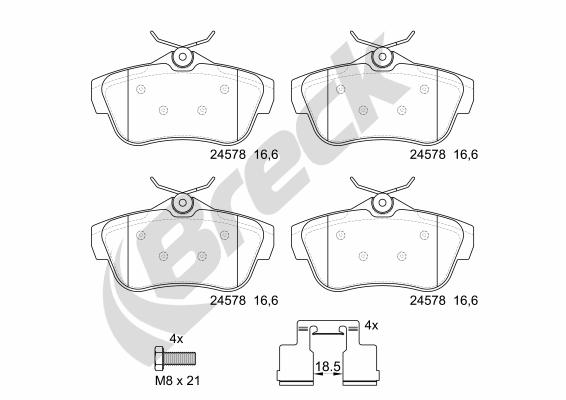 Brake Pad Set, disc brake - 24578 00 702 00 BRECK